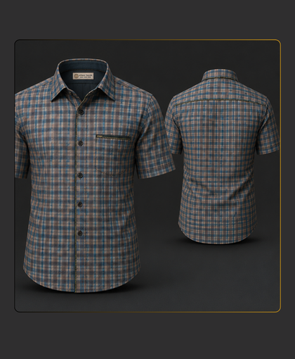 GALNOZ Soktas Check Premium Shirt